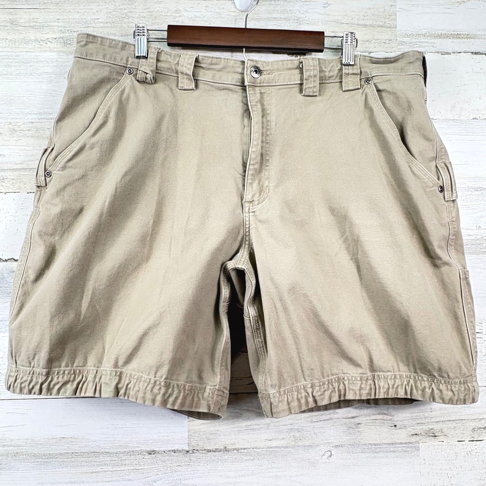 Duluth Trading Co Cargo Shorts Mens 40 Tan Flex Fire Hose Utility Gorpcore